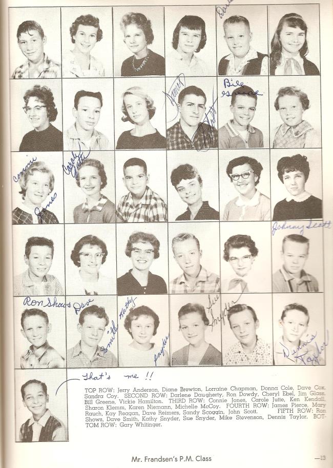 1959-1960 8th Grade, Mr. Fransden's PM Class