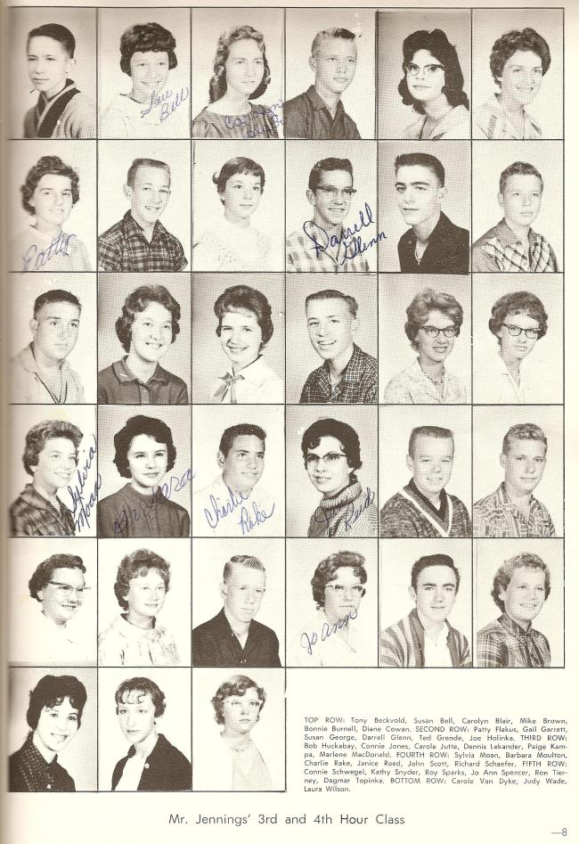 1960-1961 9th Grade, Mr. Jennings' 3-4 Hr Class